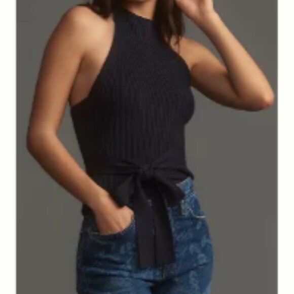 Brand New Maeve Halter Wrap Sweater Tank - Picture 4 of 6